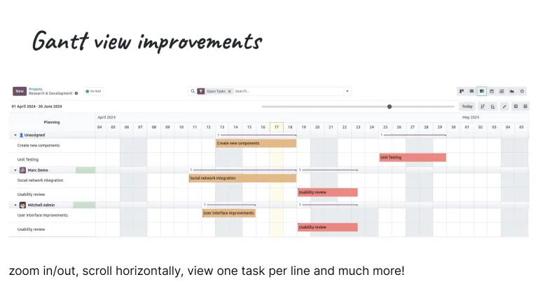 Odoo 18-gantt view