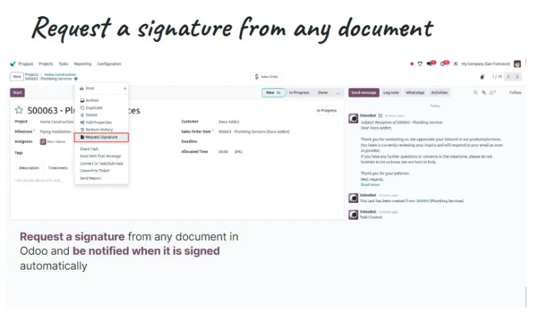 Odoo 18-request a signature