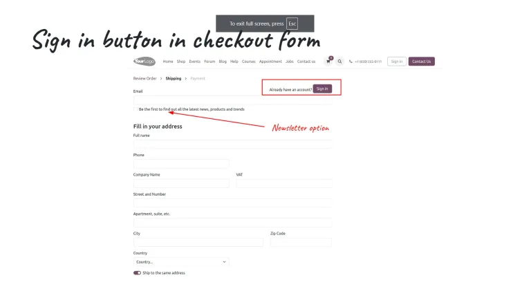 Odoo 18-sign in button