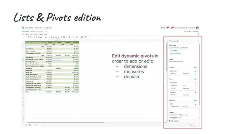Odoo 18-spread sheet-lists and pivots edition